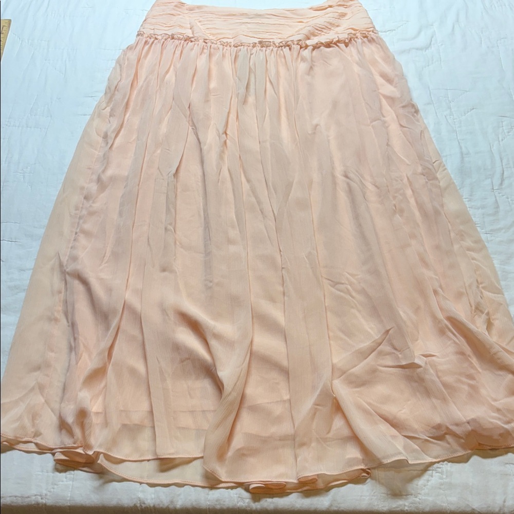 NWT Coquette Peachโ Chiffon Crinkle Maxi Skirt Balletcore Size 14